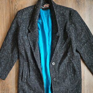 Vintage New york girl wool gray union tag made in USA women's coat